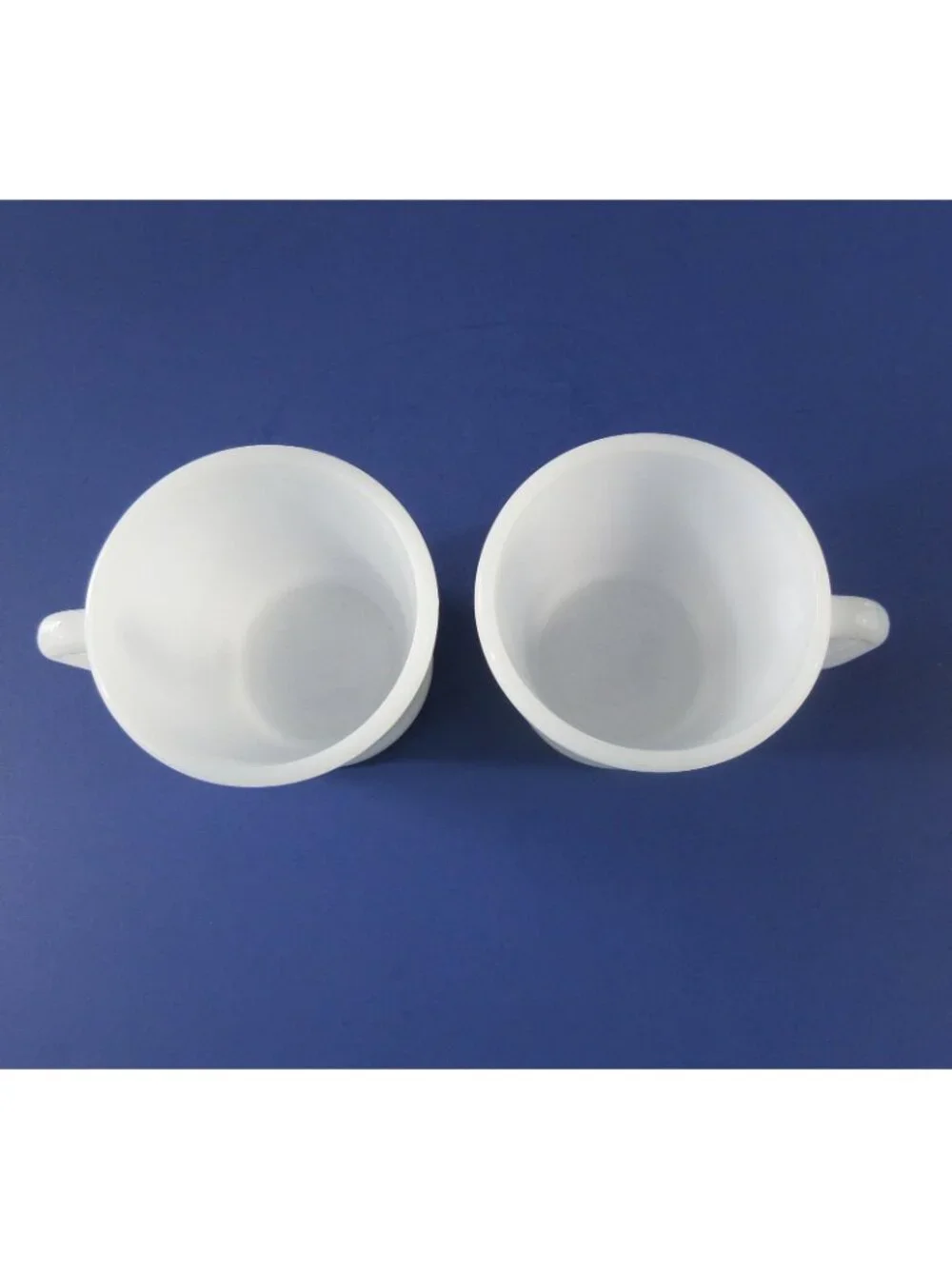 Vintage Federal Glass Company White Milk Glass Mugs D Handle Lot of 2 USA